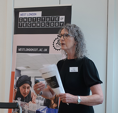 Jo Withers talking at food and drinks skills hub launch